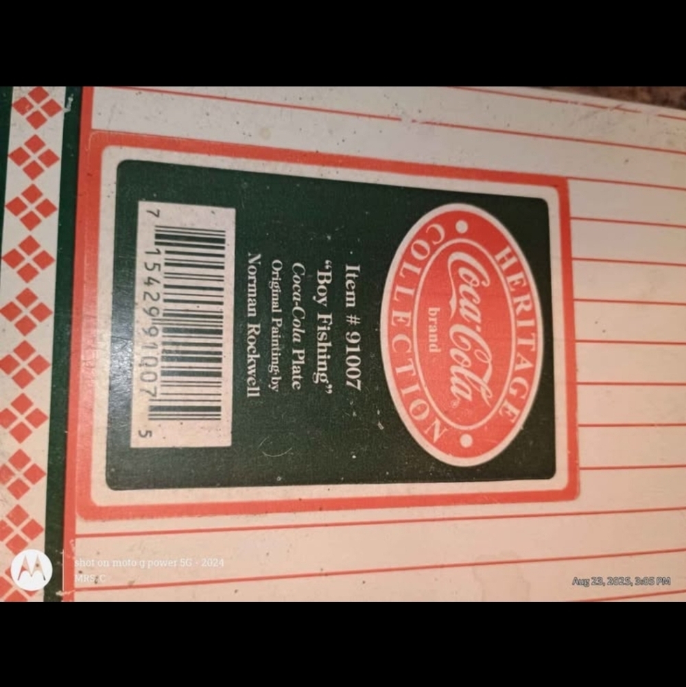 Norman Rockwell Out Fishin Coca Cola Commemorative Edition Plate. With COA - Picture 3 of 11